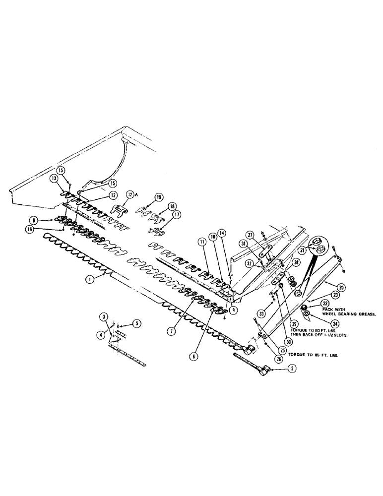 Схема запчастей Case IH 1075 - (044) - SICKLE AND SWAYBAR, AUGER HEADER (58) - ATTACHMENTS/HEADERS