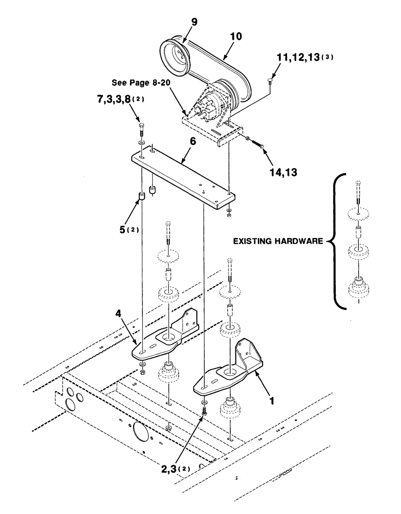 Схема запчастей Case IH 8880 - (8-18) - HYDRAULIC PUMP MOUNTING ASSEMBLY (35) - HYDRAULIC SYSTEMS