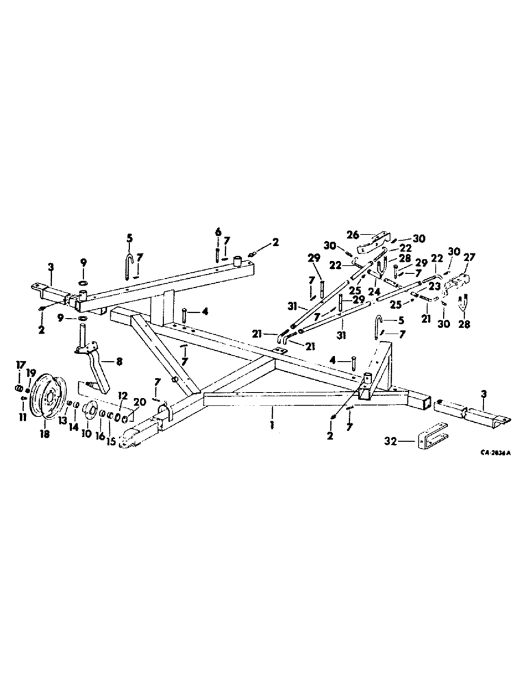 Схема запчастей Case IH 400 - (A-073) - DUPLEX MAIN HITCH, FOR 4 ROW AND 6 ROW NARROW 