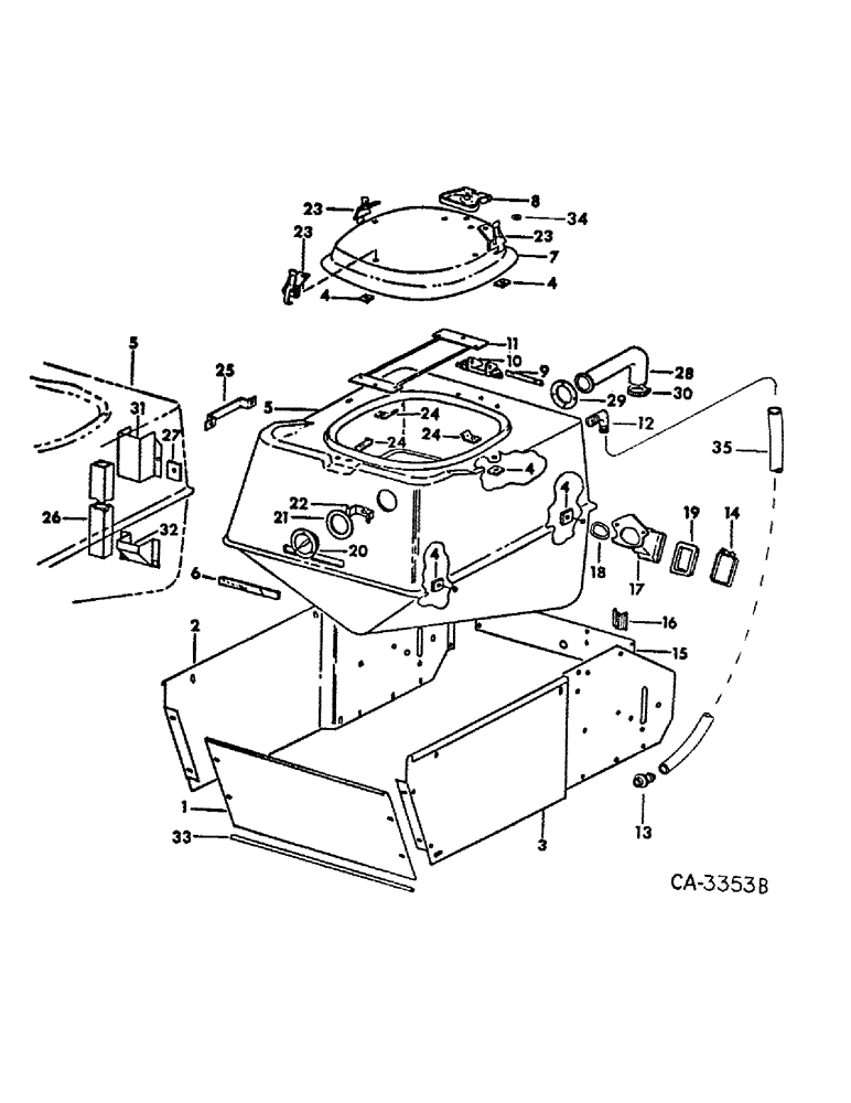 Схема запчастей Case IH 500 - (B-16) - SEED HOPPER AND MOUNTING, QUANTITIES SHOWN ARE PER HOPPER EXCEPT AS INDICATED 