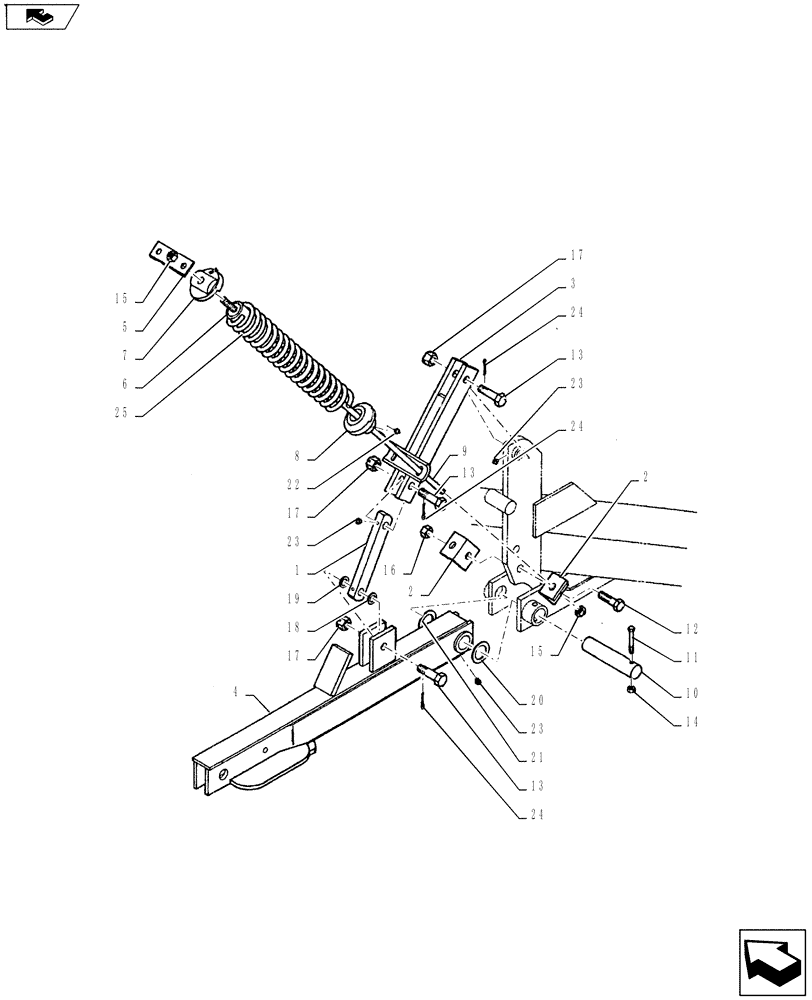 Схема запчастей Case IH TURBO-TIGER - (75.200.01) - AUTOMATIC RESET ASSEMBLY (SERIAL NUMBER 101047 & UP) (39) - FRAMES AND BALLASTING