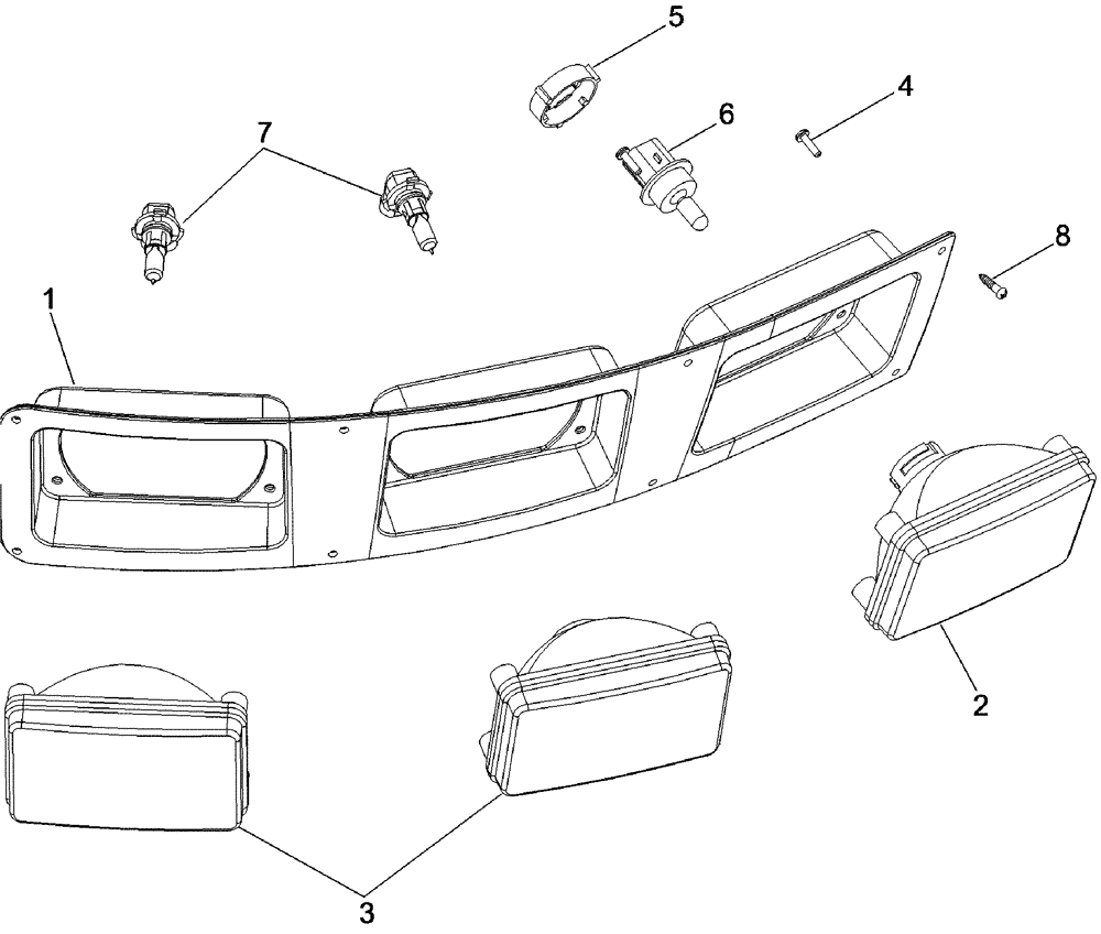 Схема запчастей Case IH 620 - (04-22) - LAMP ASSY - DRIVE AND FLOOD - MODEL YEAR 2008 AND PRIOR (06) - ELECTRICAL SYSTEMS