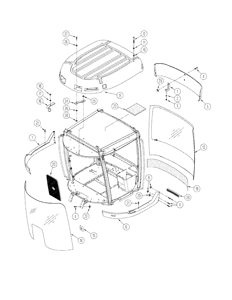 Схема запчастей Case IH STX325 - (09-15) - CAB SKIRTS AND GLASS (09) - CHASSIS/ATTACHMENTS