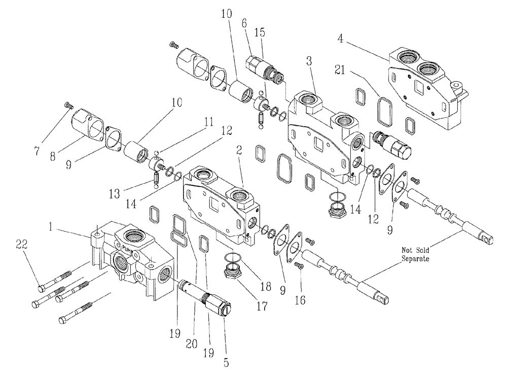 Схема запчастей Case IH 7700 - (B05[04]) - HYDRAULIC VALVE,  A20, MANUAL Hydraulic Components & Circuits