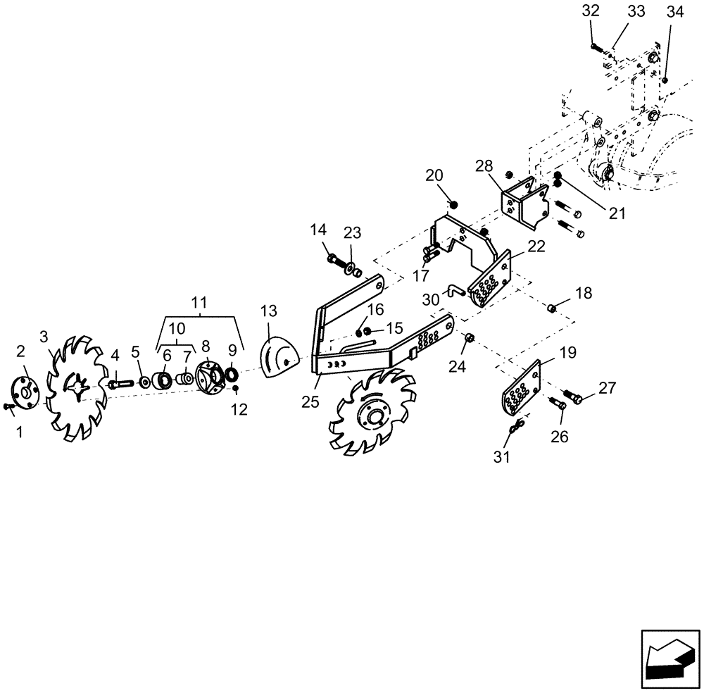 Схема запчастей Case IH 1240 - (75.200.21) - FLOATING RESIDUE MANAGER, NO-TILL (75) - SOIL PREPARATION