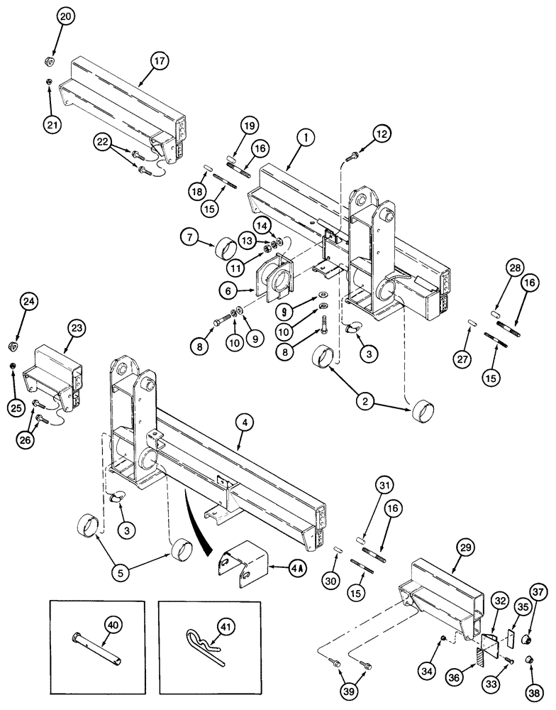 Схема запчастей Case IH CPX420 - (09A-48) - TOOLBARS AND EXTENSIONS - 5 ROW NARROW (13) - PICKING SYSTEM