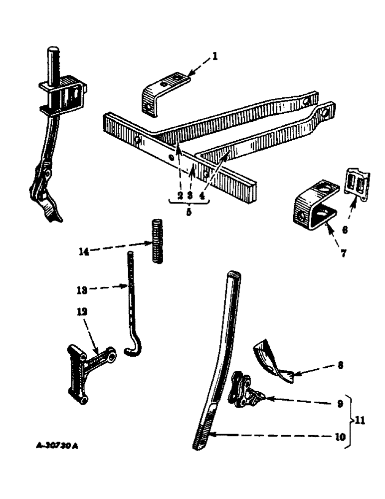 Схема запчастей Case IH 187 - (D-11) - SHOVEL COVERING ATTACHMENT, PIN BREAK 