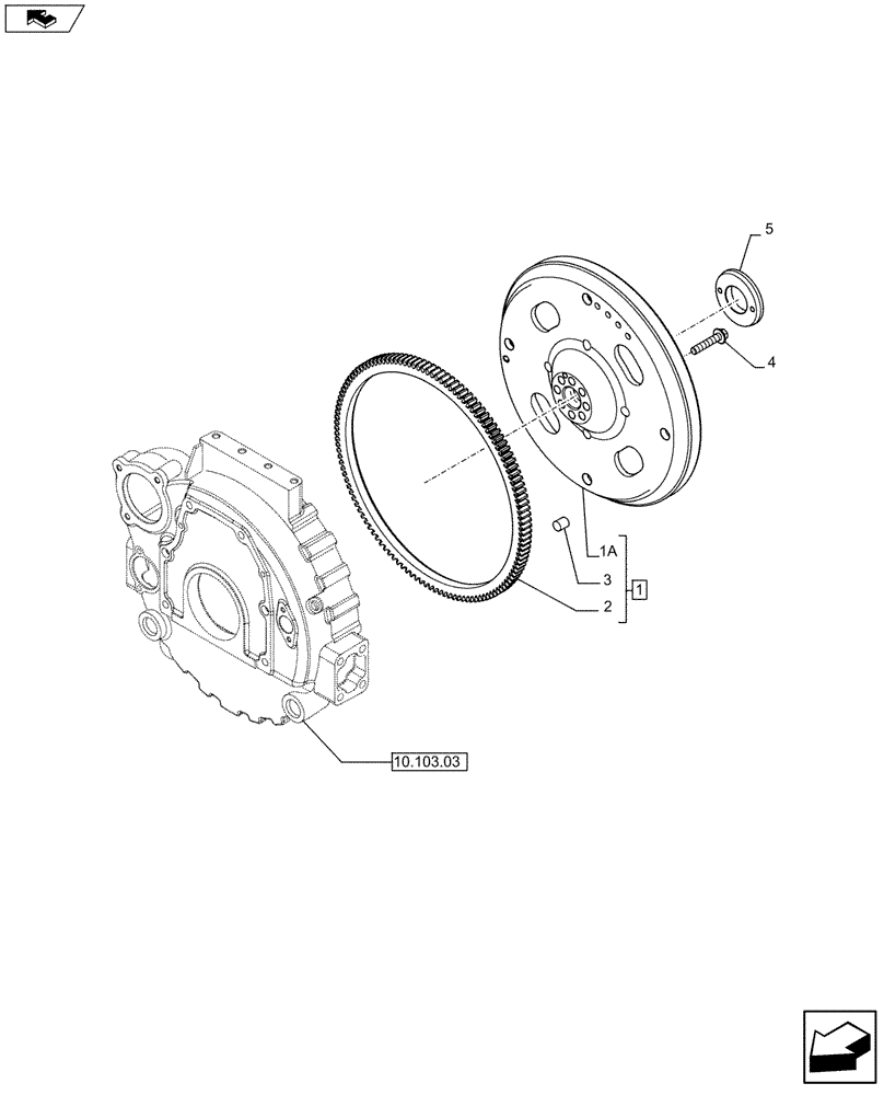 Схема запчастей Case IH F5HFL413B A001 - (10.103.02) - ENGINE, FLYWHEEL (5801383904) (10) - ENGINE