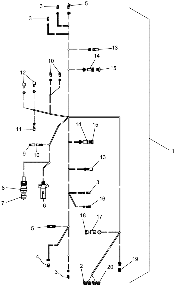 Схема запчастей Case IH 1210 - (55.100.24) - ELECTRICAL - HARNESS 87682737 RIGID TRAILING VR (55) - ELECTRICAL SYSTEMS