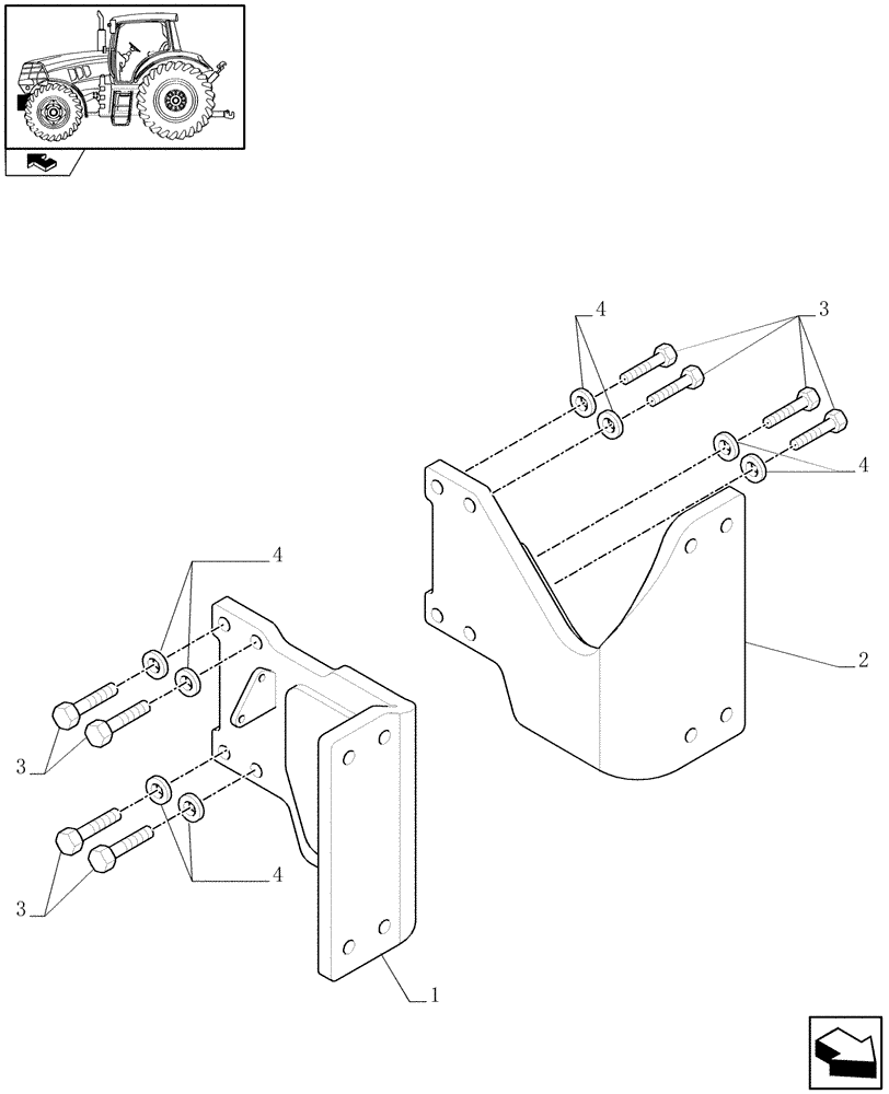 Схема запчастей Case IH MAXXUM 115 - (1.21.6/05) - NA LOADER READY - REAR BRACKETS (VAR.333822) (03) - TRANSMISSION