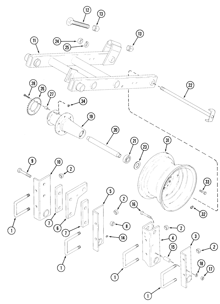 Схема запчастей Case IH 5500 - (9-28) - MAIN DRIVE WHEELS AND MOUNTING (09) - CHASSIS