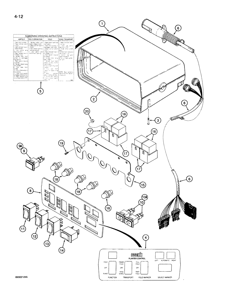 Схема запчастей Case IH 950 - (4-12) - PLANTER CONTROL ASSEMBLY, 12, 16 AND 24 ROW NARROW, FRONT FOLD (04) - ELECTRICAL SYSTEMS