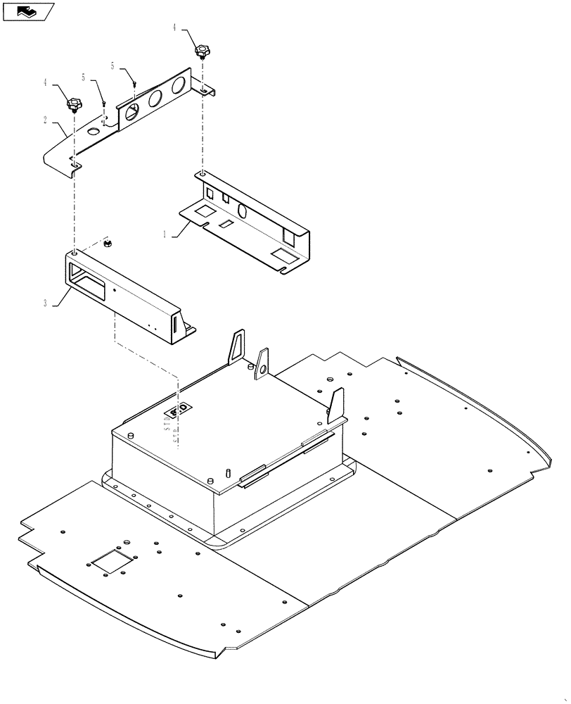 Схема запчастей Case IH TITAN 4530 - (90.150.03) - PARKING BRAKE CONTROL MOUNTING (90) - PLATFORM, CAB, BODYWORK AND DECALS