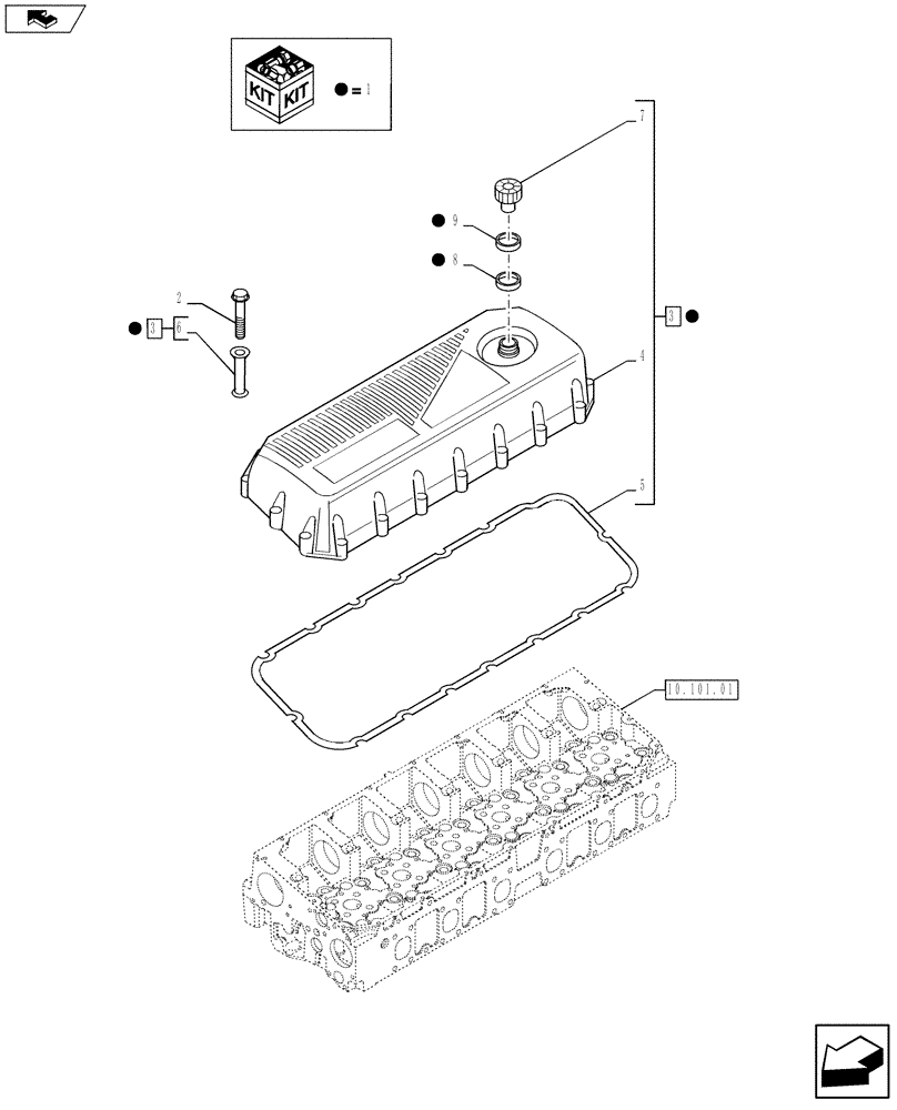 Схема запчастей Case IH F2CFZ613A E016 - (10.101.02) - CYLINDER HEAD COVERS (504008091) (10) - ENGINE