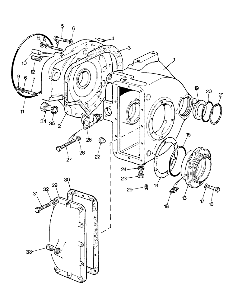 Схема запчастей Case IH 1690 - (E02-1) - CASE AND COVERS FOR FINAL DRIVES (05) - REAR AXLE