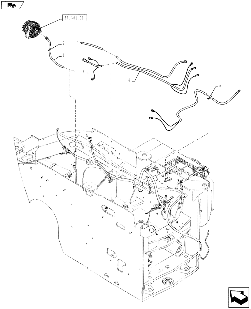 Схема запчастей Case IH STEIGER 500 - (55.100.02[02]) - BATTERY CABLES - WHEELED (55) - ELECTRICAL SYSTEMS