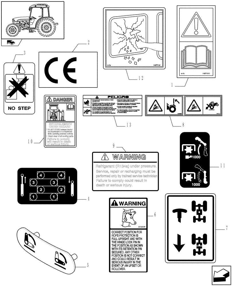 Схема запчастей Case IH FARMALL 85C - (1.98.0[03A]) - DECALS - D6624 (13) - DECALS