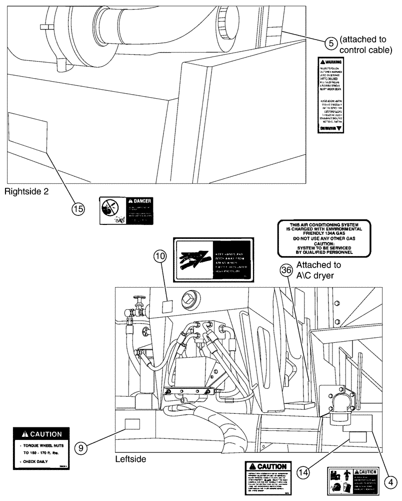 Схема запчастей Case IH PATRIOT 150 - (10-002[01]) - EXTERIOR DECALS (13) - DECALS