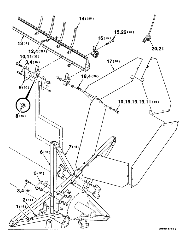 Схема запчастей Case IH 8820 - (3-12) - PICKUP REEL ASSEMBLY, 15 FOOT, UNIVERSAL HARVESTER SERIAL NUMBER 224700 AND LATER (58) - ATTACHMENTS/HEADERS