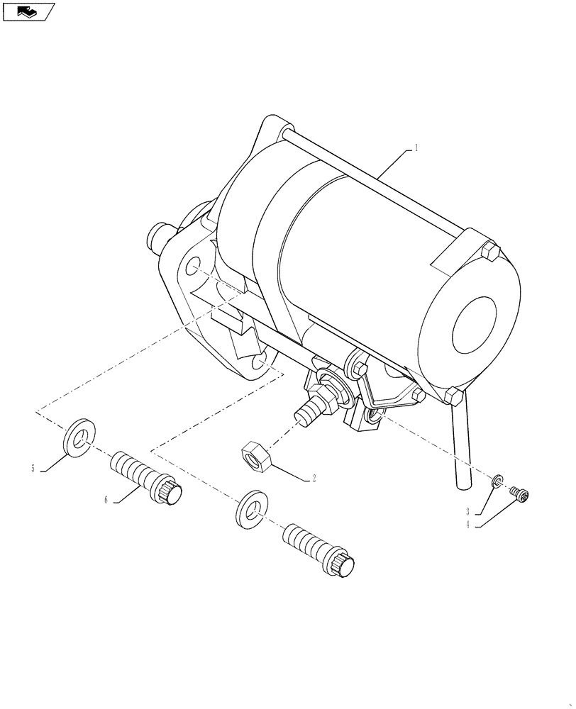 Схема запчастей Case IH 4420 - (03-002) - STARTER GROUP,ENGINE (01) - ENGINE