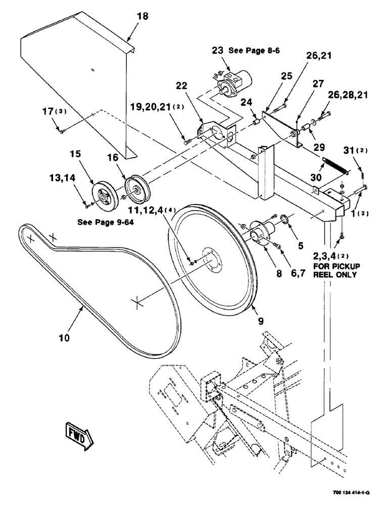 Схема запчастей Case IH 8830 - (9-062) - REEL DRIVE ASSEMBLY (58) - ATTACHMENTS/HEADERS