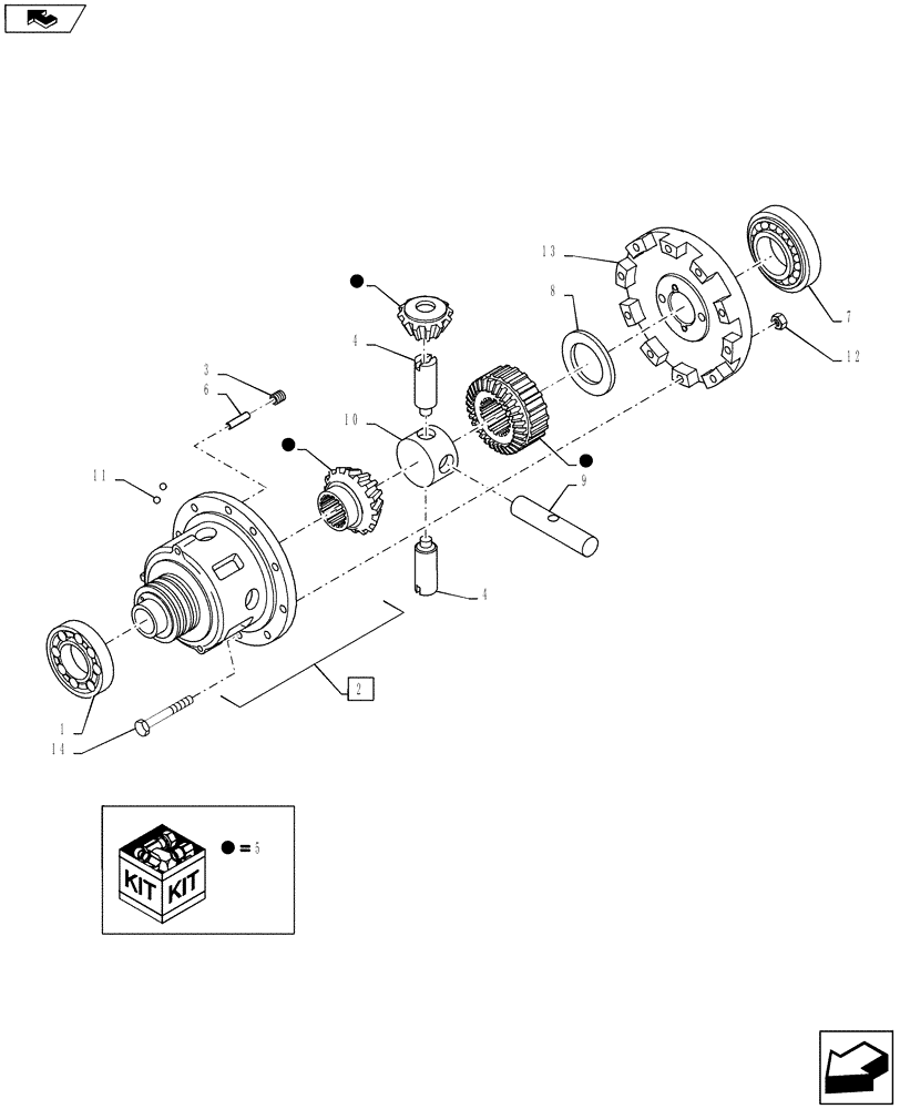 Схема запчастей Case IH PUMA 145 - (27.106.04[01]) - VAR - 390333 - REAR AXLE - DIFFERENTIAL ASSY (27) - REAR AXLE SYSTEM