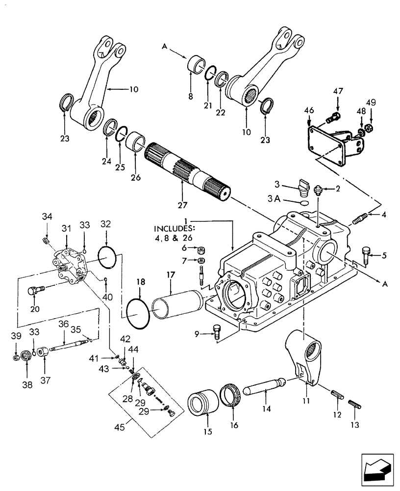 Схема запчастей Case IH FARMALL 55 - (07.01) - LIFT COVER & ARMS (07) - HYDRAULIC SYSTEM