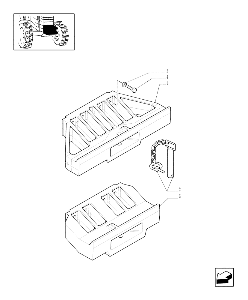 Схема запчастей Case IH MXU115 - (1.21.5) - (VAR.018-023) FRONT WEIGHT CARRIER FOR FAN STYLED WEIGHTS (03) - TRANSMISSION