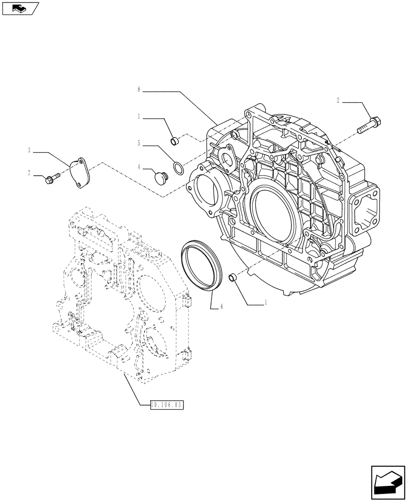 Схема запчастей Case IH F4HE9687F J100 - (10.103.03) - CRANKCASE COVERS (2856956) (10) - ENGINE