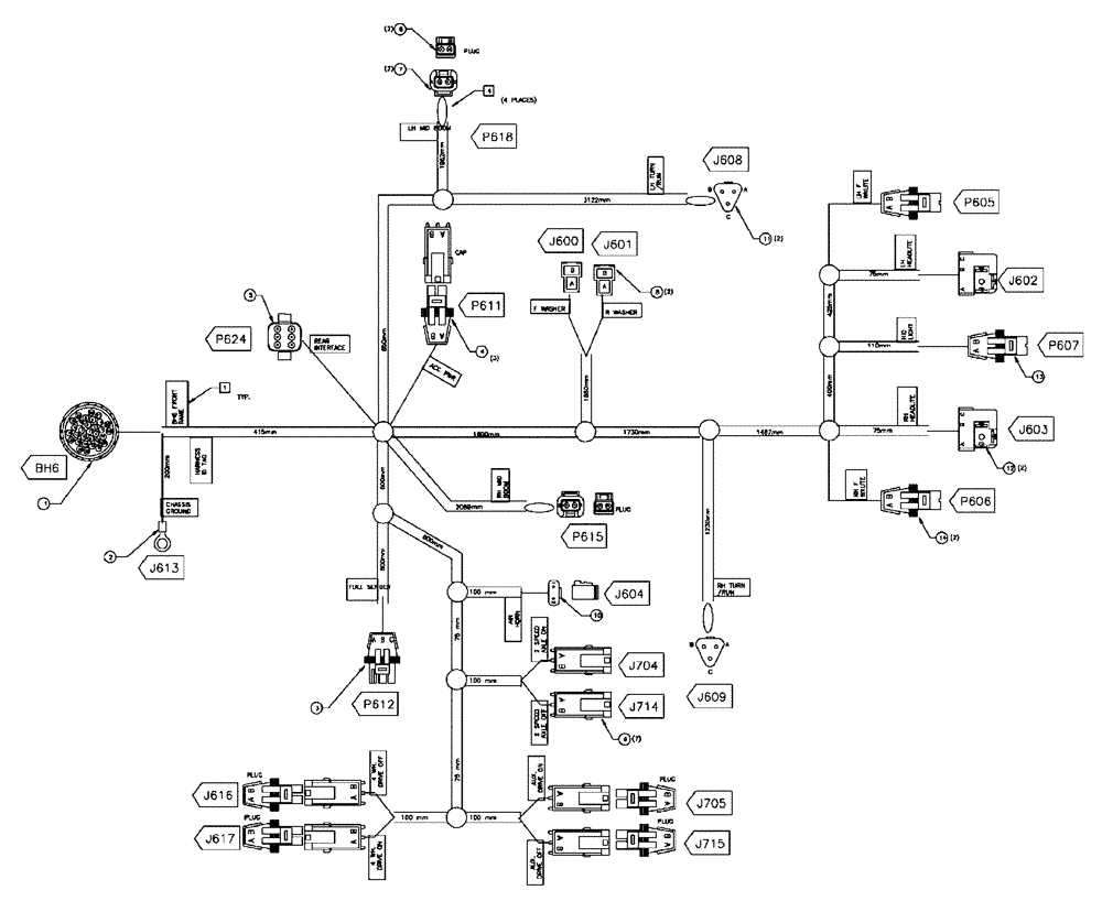 Схема запчастей Case IH FLX4510 - (08-010) - HARNESS FRONT FRAME (06) - ELECTRICAL