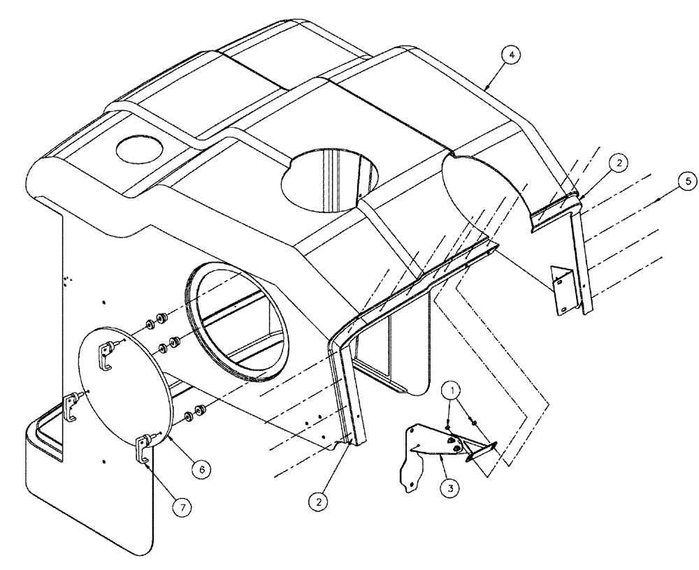 Схема запчастей Case IH SPX4260 - (04-021) - HOOD GROUP, ENGINE, FRONT Suspension & Frame