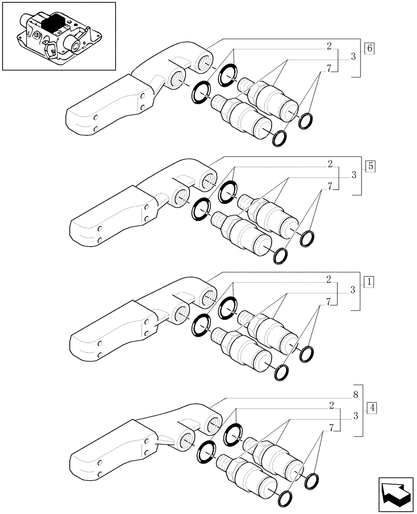 Схема запчастей Case IH MXU125 - (1.82.7/ C) - QUICK HITCH ASSEMBLY & RELATED PARTS (07) - HYDRAULIC SYSTEM