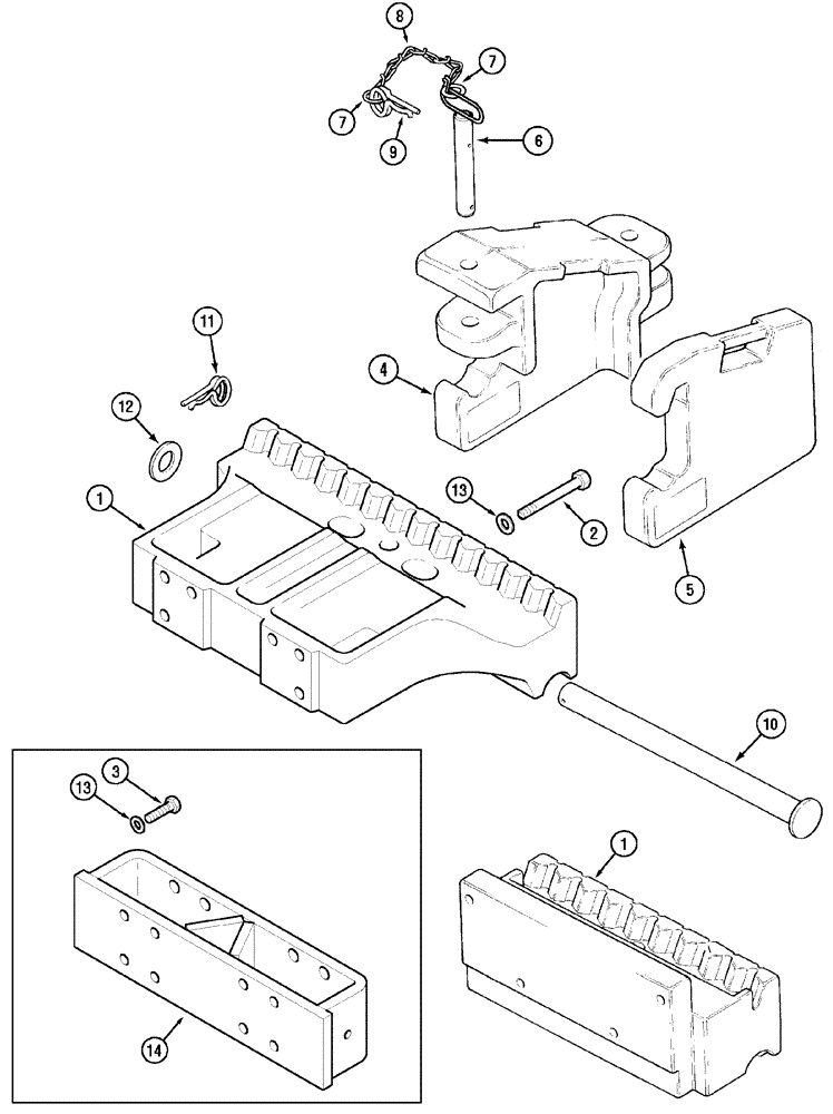 Схема запчастей Case IH MX170 - (09-03) - FRONT WEIGHTS (39) - FRAMES AND BALLASTING