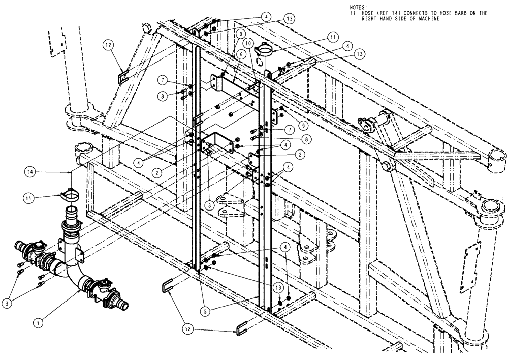 Схема запчастей Case IH SPX4410 - (09-028) - MANIFOLD SUPPORT GROUP, 5-6 SECTION Liquid Plumbing