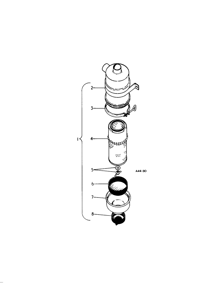 Схема запчастей Case IH 384 - (12-02[1]) - POWER, AIR CLEANER, DRY TYPE Power