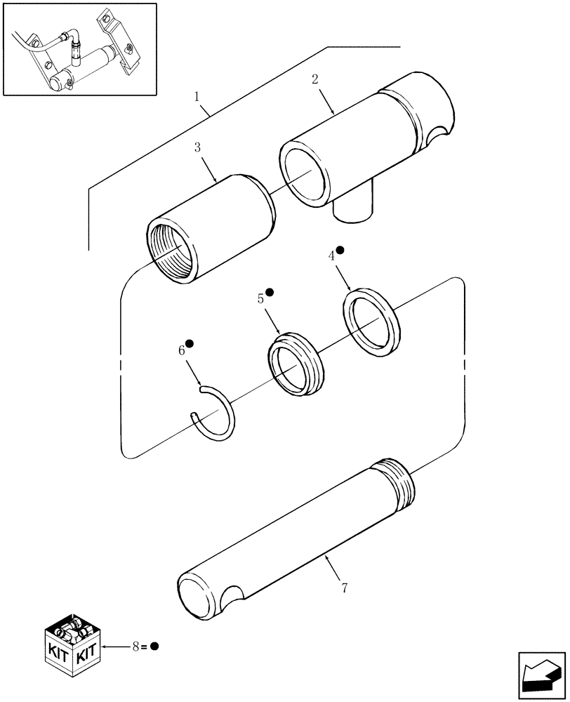 Схема запчастей Case IH RBX461 - (045) - HYDRAULIC CYLINDER, HYDRAULIC PICKUP LIFT (35) - HYDRAULIC SYSTEMS