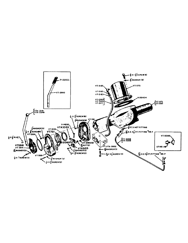 Схема запчастей Case IH VA-SERIES - (134) - EAGLE HITCH ROCKSHAFT HOUSING AND CONTROL LEVER (06) - POWER TRAIN