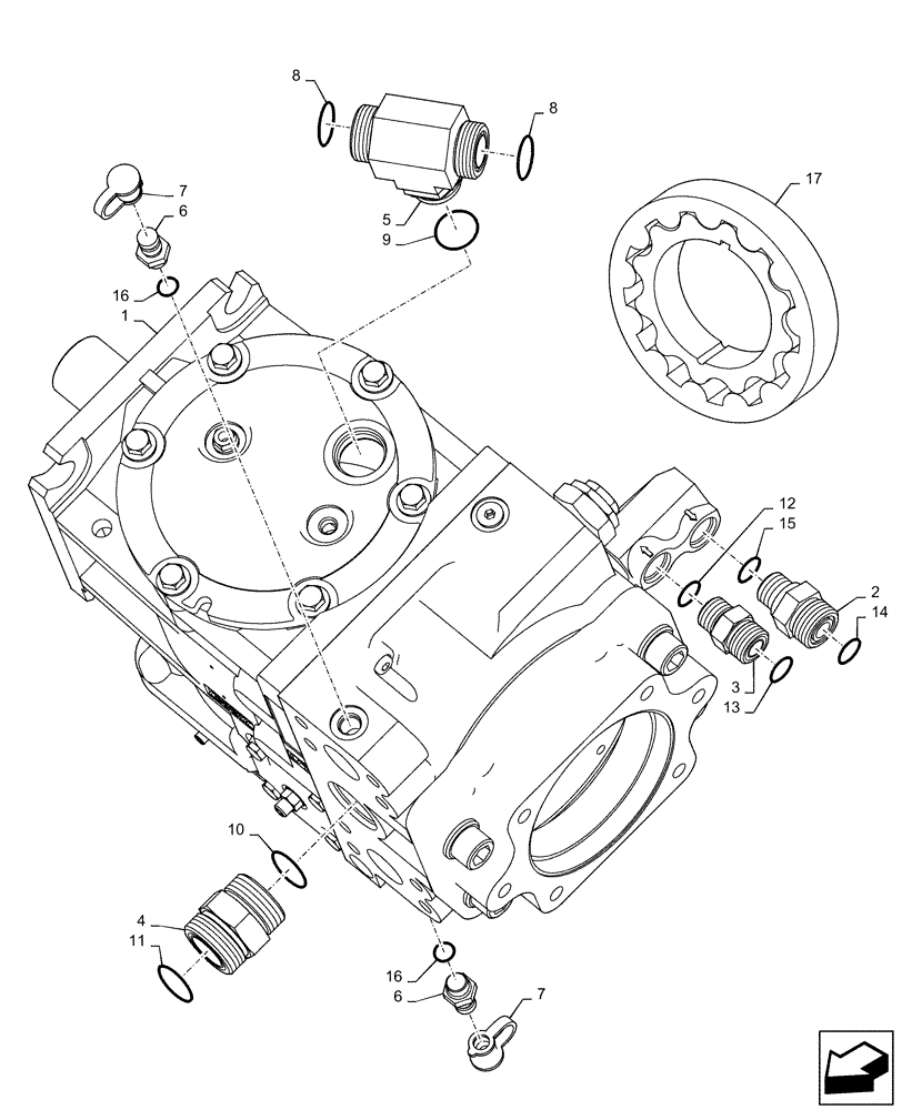 Схема запчастей Case IH 7010 - (29.212.09[02]) - PUMP, PROPULSION - 7010/8010 (29) - HYDROSTATIC DRIVE