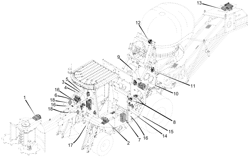 Схема запчастей Case IH A7000 - (B01.06[01]) - Hydraulic Valves {Location} (07) - HYDRAULICS