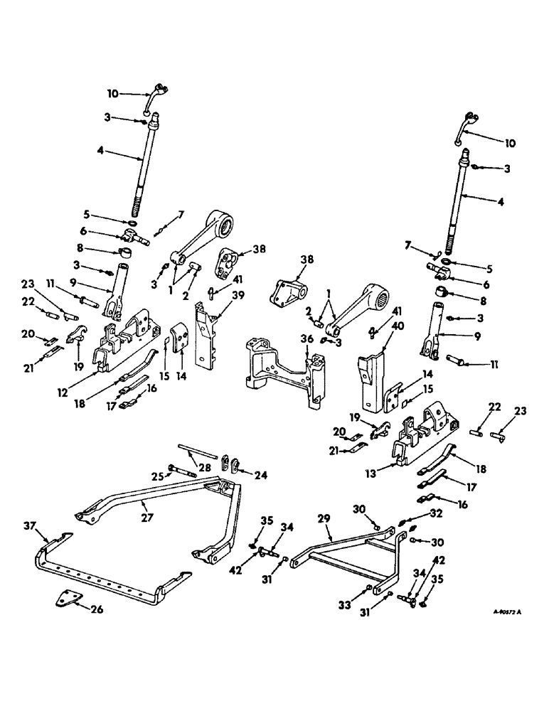 Схема запчастей Case IH 856 - (K-06) - DRAWBARS AND HITCHES, TWO POINT HITCH, TRACTORS WITH DRAFT CONTROL AND DRAFT SENSING Drawbars & Hitches