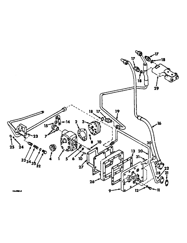 Схема запчастей Case IH 544 - (F-04) - HYDRAULICS SYSTEM, HYDRAULIC POWER SUPPLY, FARMALL HYDROSTATIC DRIVE TRACTORS (07) - HYDRAULIC SYSTEM