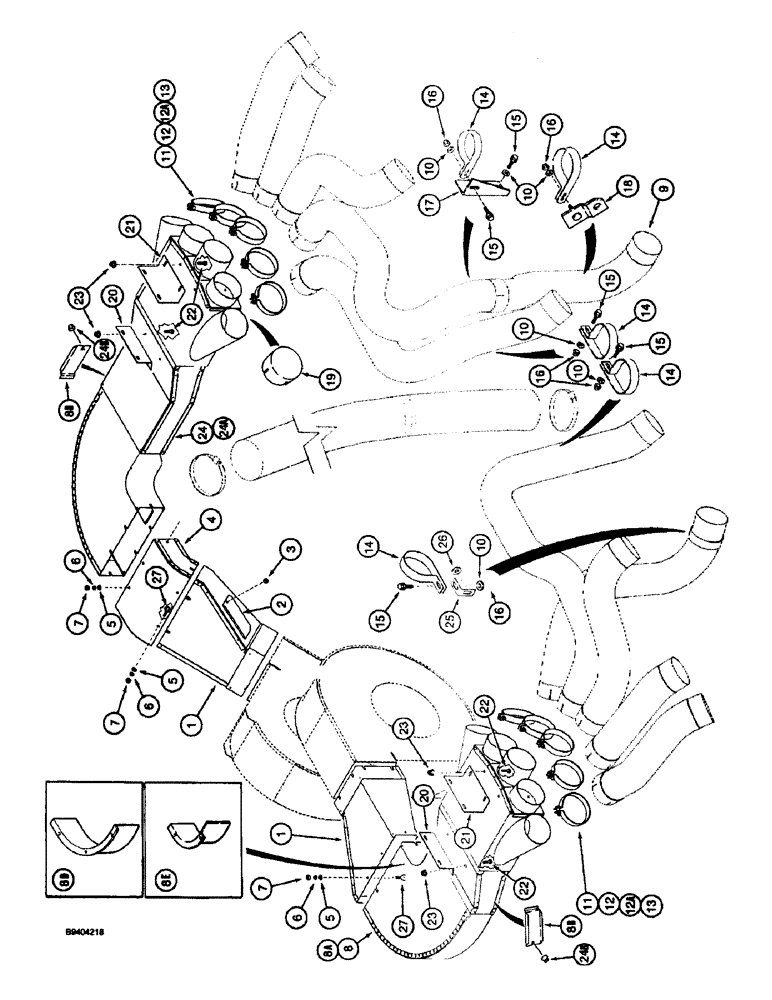 Схема запчастей Case IH 2055 - (9C-30) - AIR DUCTS AND HOSES, ALL MODELS (15) - HANDLING SYSTEM