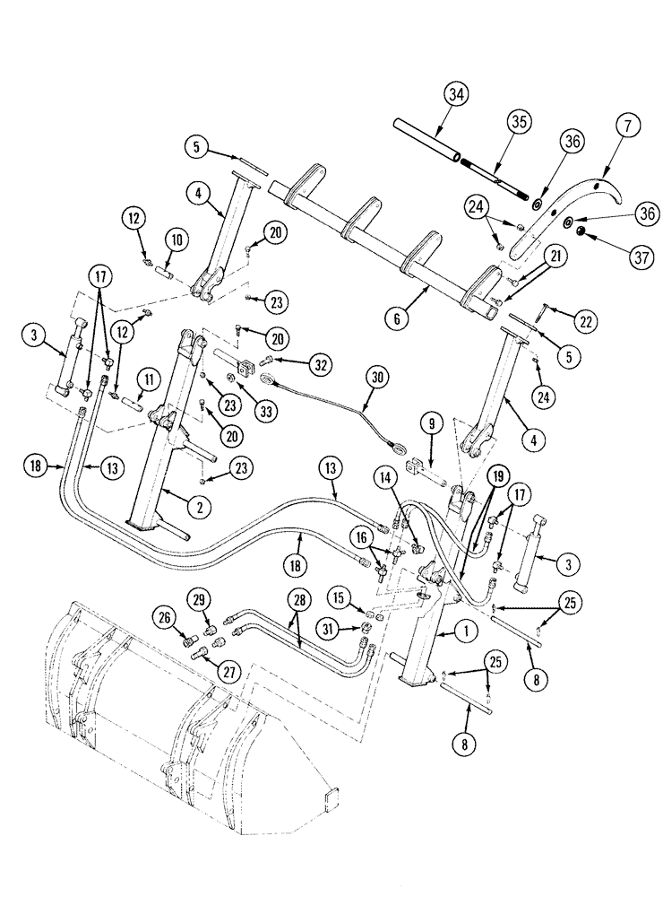 Схема запчастей Case IH L500 - (9-22) - GRAPPLE (09) - CHASSIS/ATTACHMENTS