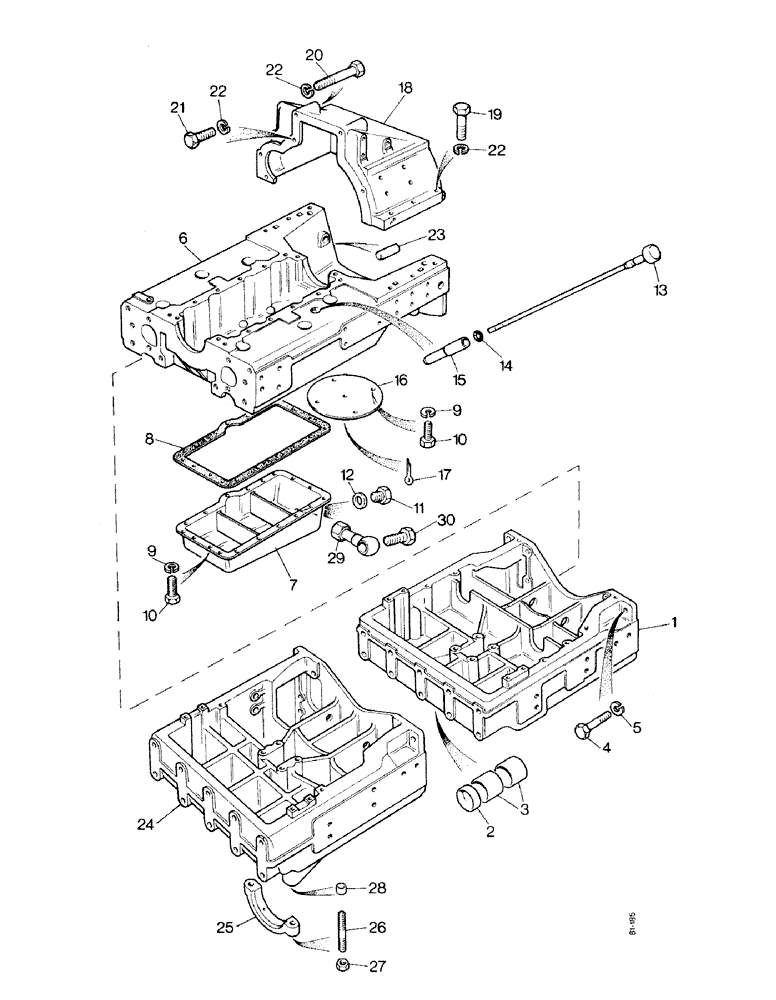 Схема запчастей Case IH 1490 - (M01-1) - FRONT MAIN FRAME AND COVERS, SYNCHROMESH 2WD, POWER-SHIFT, SYNCHROMESH MFD (12) - FRAME