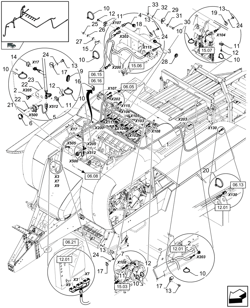 Схема запчастей Case IH LB433S - (06.20[01]) - ELECTRICITY BALE CONTROL, CABLE KNOTTER (06) - ELECTRICAL SYSTEMS