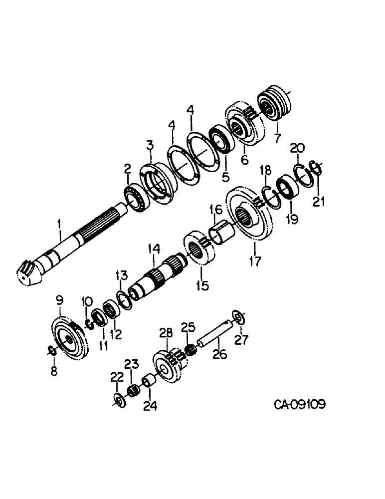 Схема запчастей Case IH 584 - (07-04) - RANGE TRANSMISSION, IN REAR FRAME, ALL WHEEL DRIVE, KIMCO AXLE (04) - Drive Train