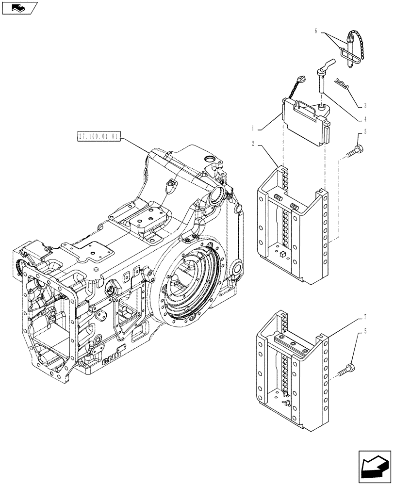 Схема запчастей Case IH PUMA 145 - (37.100.11) - VAR - 332954 - SLIDER TOW HOOK WITH FIXED C AND D3 TYPE COUPLINGS, LESS SWINGING DRAWBAR (ITALY) (37) - HITCHES, DRAWBARS & IMPLEMENT COUPLINGS