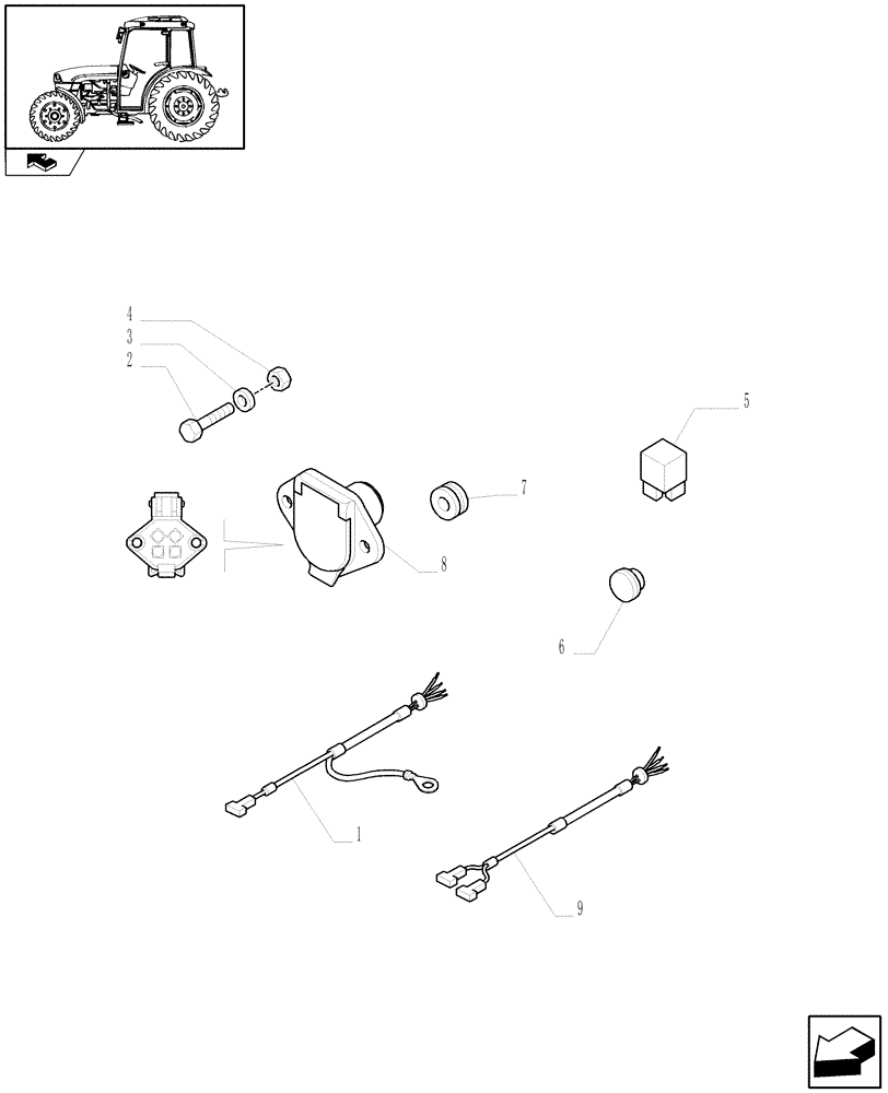 Схема запчастей Case IH FARMALL 75C - (1.75.4/03) - ADDITIONAL POWER POINTS - NA (VAR.330756) (06) - ELECTRICAL SYSTEMS