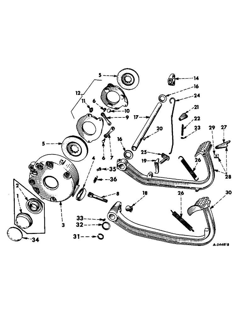 Схема запчастей Case IH 2404 - (103) - BRAKES, BRAKES, BRAKE LOCK AND CONNECTIONS (5.1) - BRAKES