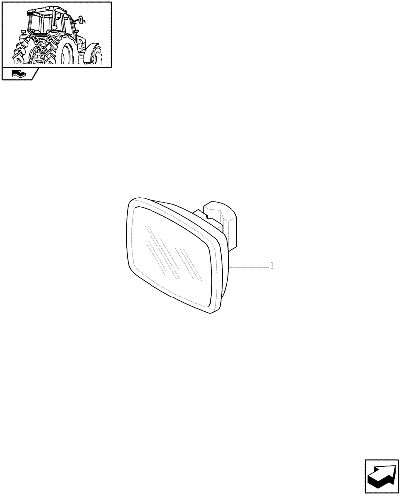 Схема запчастей Case IH PUMA 195 - (1.93.6/01) - (VAR.960) INTERNAL REAR-VIEW MIRROR FOR VERSION WITH TOW-HOOKS (10) - OPERATORS PLATFORM/CAB